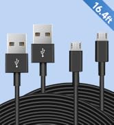 2 Pack 16.4ft 5M Micro USB Cable, Charging and Data Sync, Micro USB Power Extension Cable for CCT...