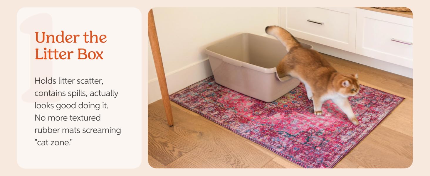 litter rug for indoor cats, kitten litter area, cat room, small spaces, and multi-cat households