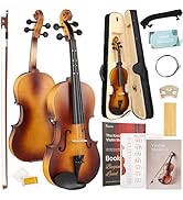 Kmise Violin 4/4 Full Set, Fingerboard Fret Markings Violins, Matte Acoustic Fiddle for Adults, B...