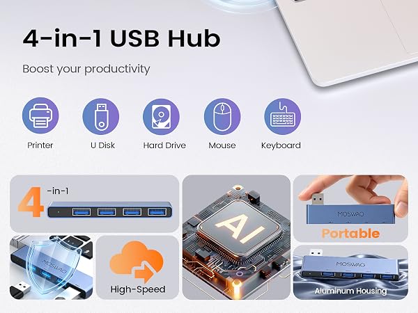 MOSWAG USB Hub for Laptop