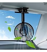 DICMKY USB Car Fan Oscillating Rechargeable Fan with Colorful Light Battery Powered, 360° Rotatab...