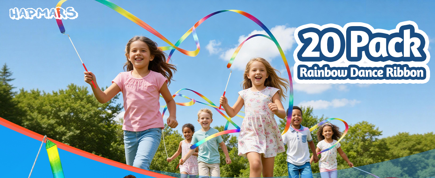 20 Pack Ribbon Dancing Wands for Kids