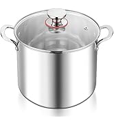 12-Quart Stock Pot, E-far 18/10 Stainless Steel Stockpot with Lid for Cooking Simmering Soup Stew...