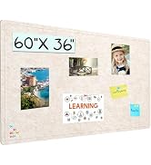 Large Cork Bulletin Board - 60 X 36 Inches With 30 Pushpins, 5' x 3' Pin Board for Walls, Self-Ad...