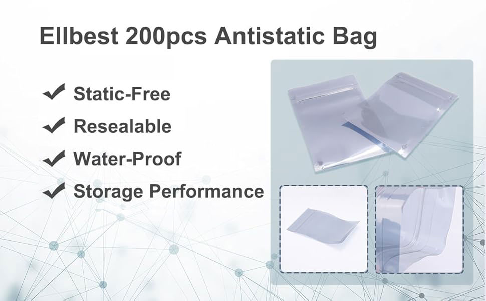 Static-Free Storage Resealable Bags for HDD and Other Electronic Devices Hard Drive 
