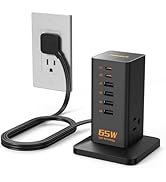 USB Charging Station for Multiple Devices PD 65W, TESSAN 9-in-1 USB C Charger Block for iPhone 17...
