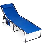 LET'S CAMP Portable Folding Reclining Lounger Camping Cot Adjustable 5-Position Lightweight with ...