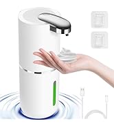 Foyucool Automatic Foaming Soap Dispenser, 12.8oz/380ml Rechargeable Touchless Hand Soap Dispense...