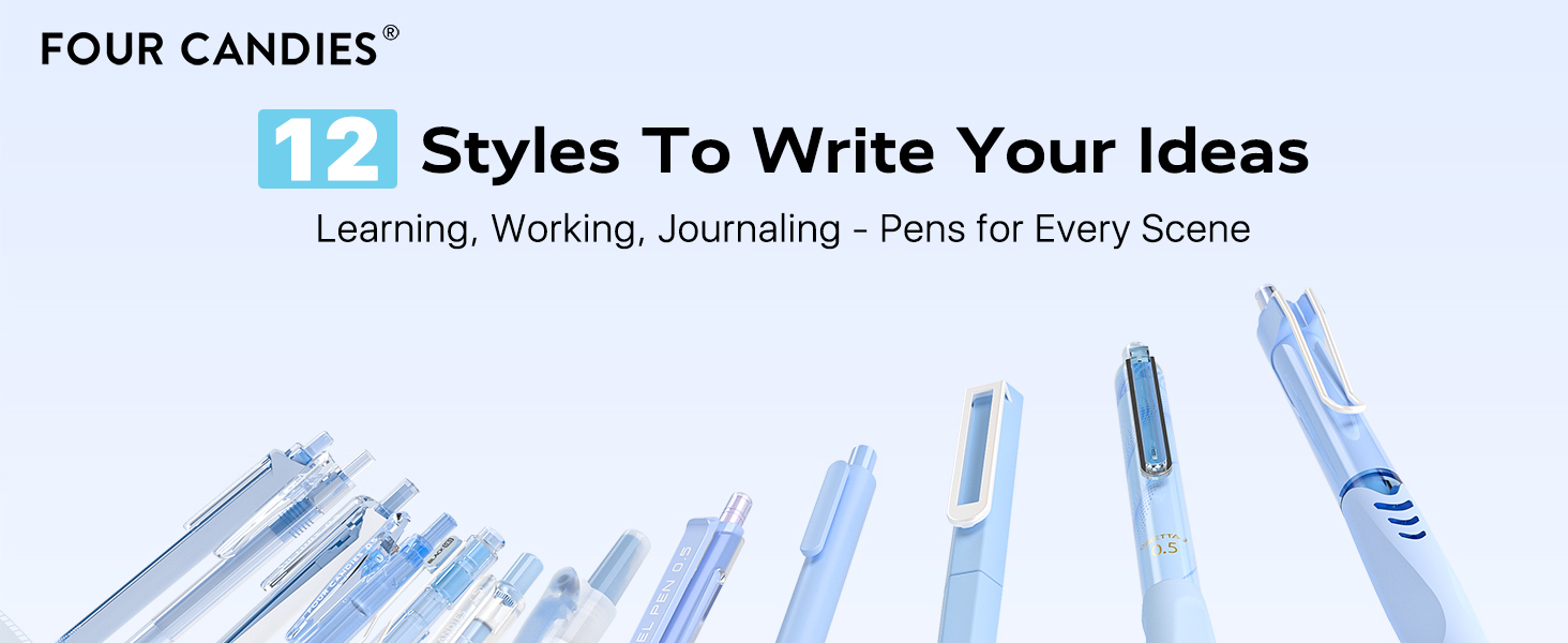 Four Candies 12 Styles Pen Set blue