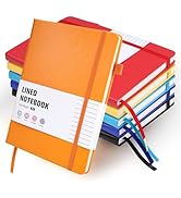 Thboxes 6 Pack Hardcover Journaling Notebooks, 5.6" x 8.2" A5 Multicolor Ruled Notebooks with Pen...