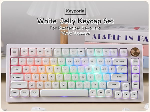 Jelly White Keycaps Set For Mechanical Keyboard