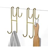 Over Shower Glass Door Hook, 2 Pack Gold Stainless Steel Extended Shower Door Hooks, Bathroom Fra...