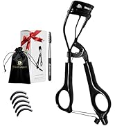Beauty Power Eyelash Curler - Precision Lash Lift in Seconds with 5 Replacement Pads, Eyebrow Bru...