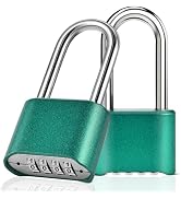 Faburo 2pcs Combination Lock, 4-Digit Heavy Duty Combo Lock, Combination Padlock Outdoor Waterpro...