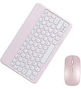 Wireless Bluetooth Keyboard and Mouse Combo, Ultra-Thin 2.4 GHz Wireless Keyboard and Mouse for i...