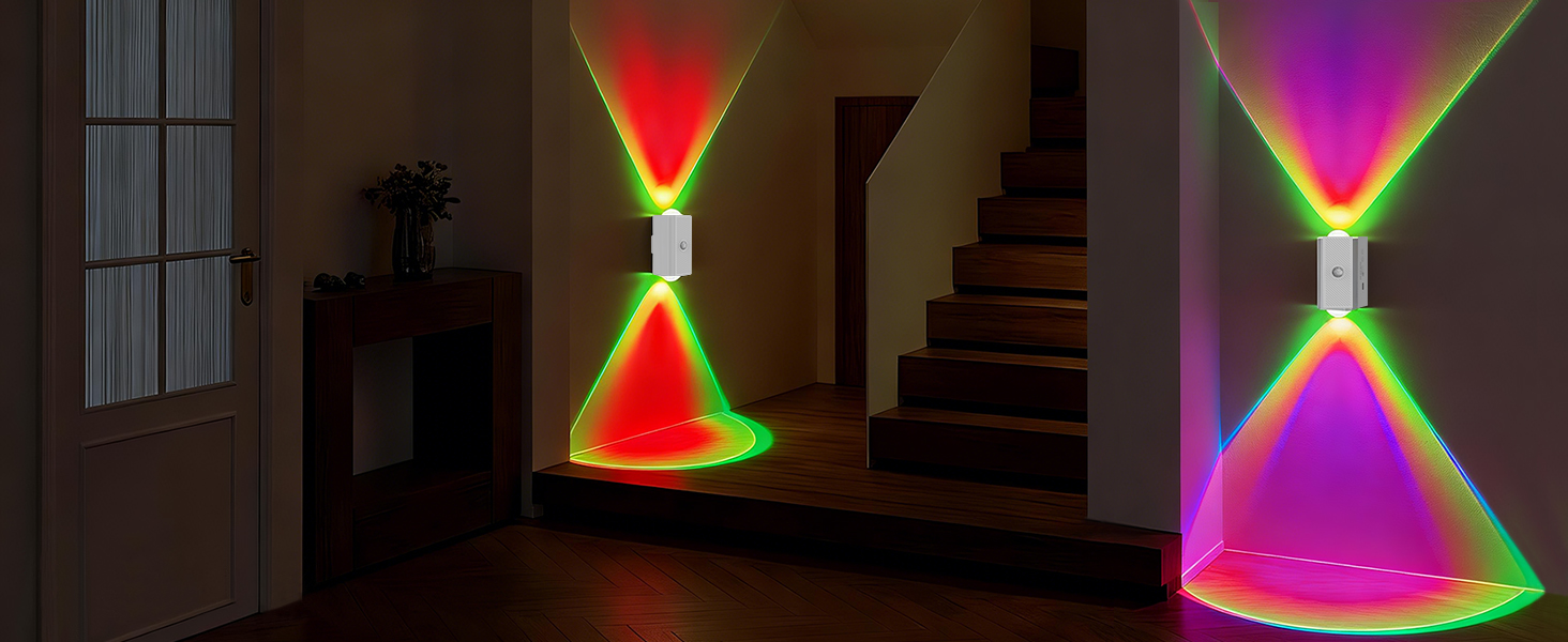 easuntec rgb night light rechargeable motion sensor color changing night light white A+ 012