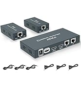 HDMI Extender Splitter 1x2 1080p Over Cat5e/Cat6/Cat7 Ethernet Cable with 2 HDMI Loop out - Up to...