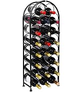 PAG 23 Bottles Arched Freestanding Floor Metal Wine Rack Wine Bottle Holders Stands, Black