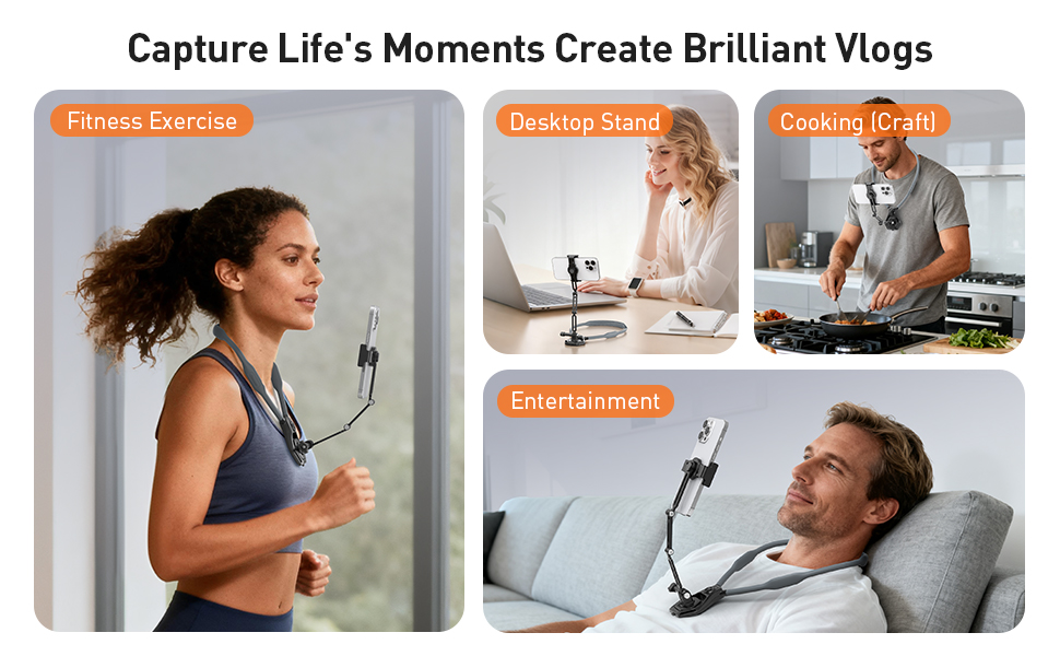 Neck Mount for mobile Phone Action Camera Adjustable Neckband Holder for iPhone cellphone