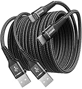 Long USB to USB C Cable [60W, 10FT 2Pack] Type A to Type C Charger Cord Braided Fast Charging for...