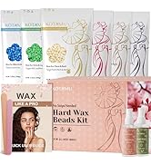 KOTAMU Hard Wax Beads, 6 Packs Waxing Beads for Hair Removal- Facial Bikini Brazilian Leg Sensiti...