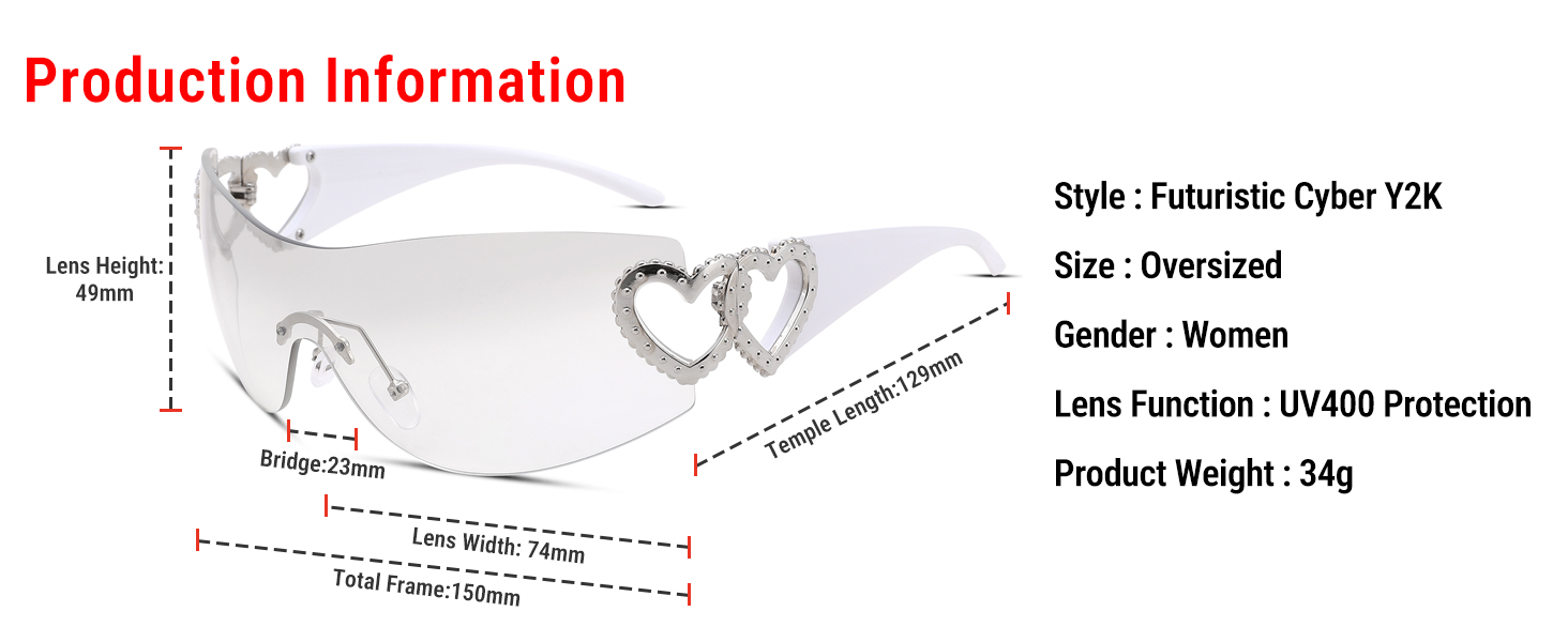 Pro Acme Wrap Around Rimless Sunglasses Women Men