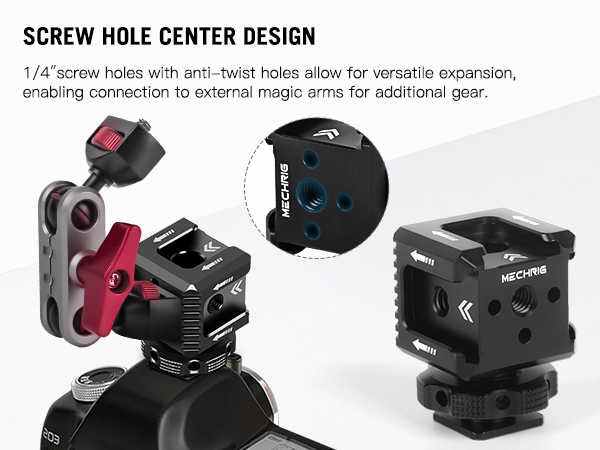cold shoe mount adapter with 1/4" thread