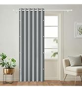 HMYI Full Blackout Memory Trained Pleated Curtains with Magnetic Closure, Pinch Pleat Drape with ...