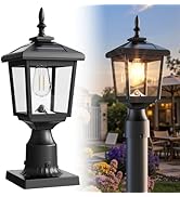 Greluna Solar Post Light Outdoor, 60 Lumens Dusk to Dawn Lamp Post Light, Solar Powered &amp; Waterpr...