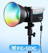Nanlite FC-120C RGB COB Led Video Light, Bowens Mount Adapter for Photography Video Recording,145...