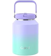 Cafezi 64oz Half Gallon Water Bottle, Stainless Steel Water Bottles with Flip Straw and Top Handl...
