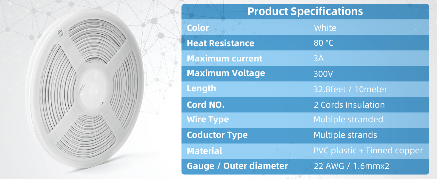 22awg 2 wire white