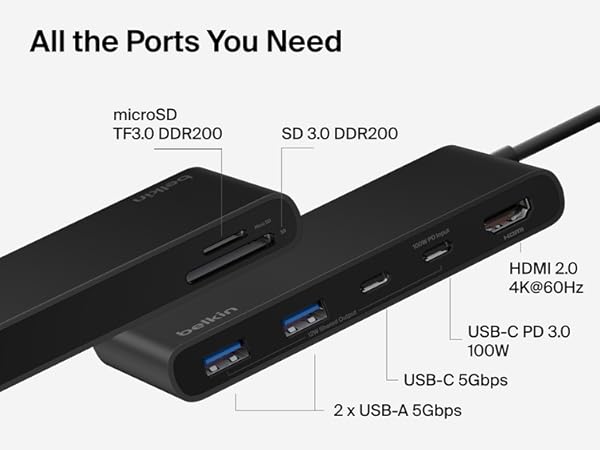 Belkin Connect 7-Port USB-C Hub with Dual USB-C Ports