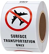 Hybsk 2x3 Inch SURFACE TRANSPORTATION ONLY DOT Warning Labels Stickers Total 300 Labels Per Roll