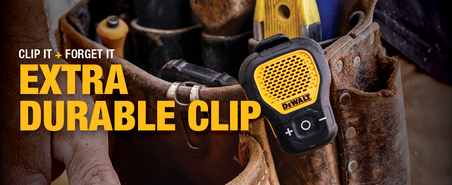 enhances the overall usability of this work speaker so you can sit it on a tool bench or ledge