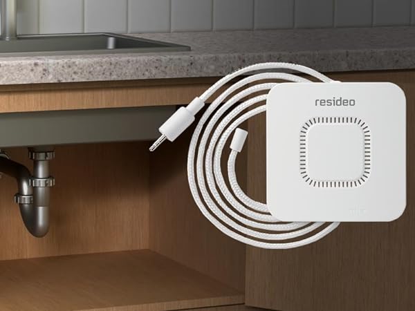 RWD42 Water Leak Detector in front of sink