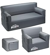 Pittman - Inflatable Furniture Set - Complete Blow up Couch, Sofa &amp; Ottoman Sectional Set for The...