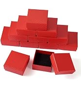 Craftdady 12 Pack Red Small Square Jewelry Boxes for Valentines Diamond Pattern Necklace Pendant ...