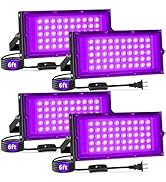 50W Black Lights with Switch+Plug, IP66 Waterproof, LED Blacklight Flood Light for Glow Party, Ha...