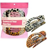 JIRIS Flat Hair Clips for Women, 2-Pack Large Strong Grip Non-Slip Hair Claw Clips, Curved Design...