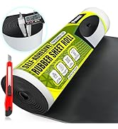 [1/8" Thickness] Solid Neoprene Rubber Sheet Roll 12IN x 24IN Long with Adhesive Backing (Includi...