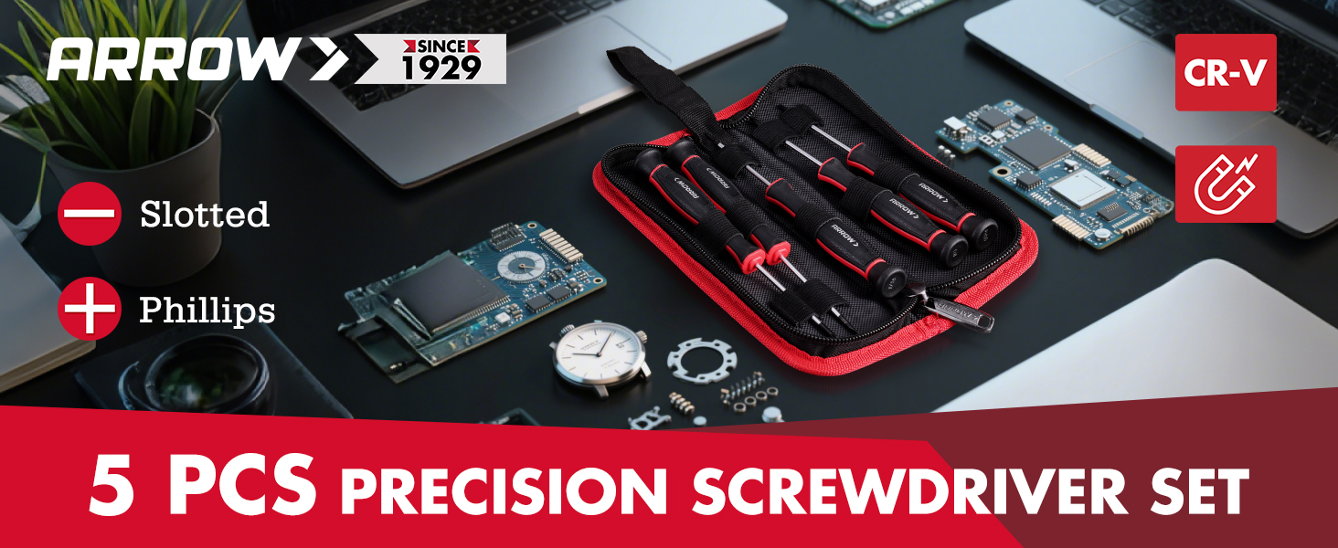 ARROW 5 PCS PRECISION SCREWDRIVER SET