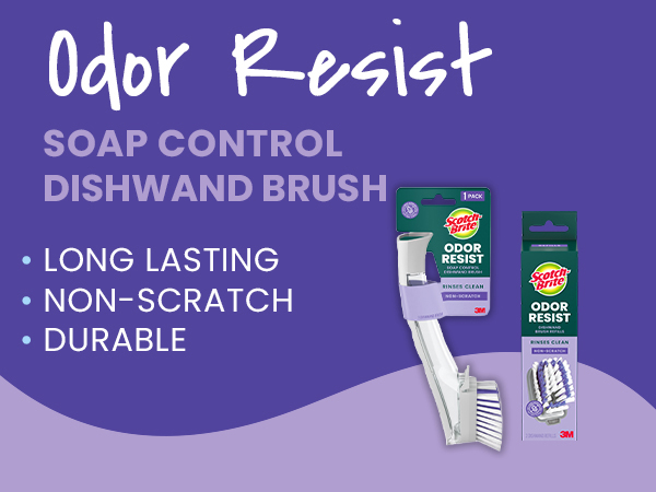 Scotch-Brite Soap Control Odor Resist Heavy Duty Dishwand Module 5f