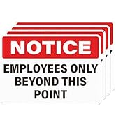 Anobell 4PC Employees Only Beyond This Point Sign 10 x 7 Inches Aluminum Waterproof Rust-Free Pre...