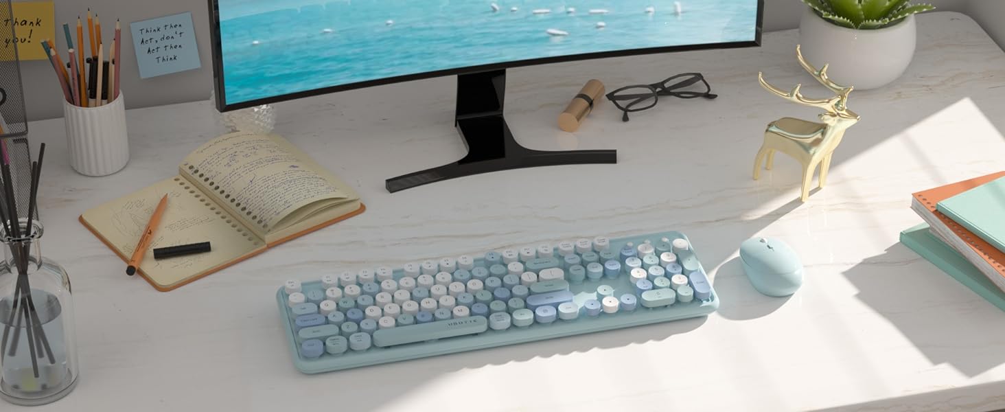 green colorful wireless keyboard