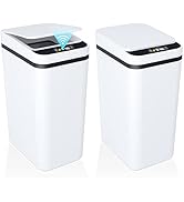 jinligogo 2Pack Bathroom Small Trash Can with Lid, 2.2 Gallon Touchless Automatic Garbage Can Sli...