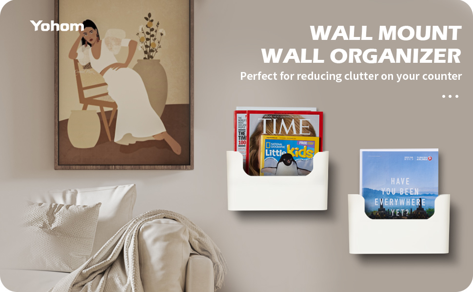 YOHOM Wall Mount Wall File Organizer Holder wall mount magazine rack holder file folder holder