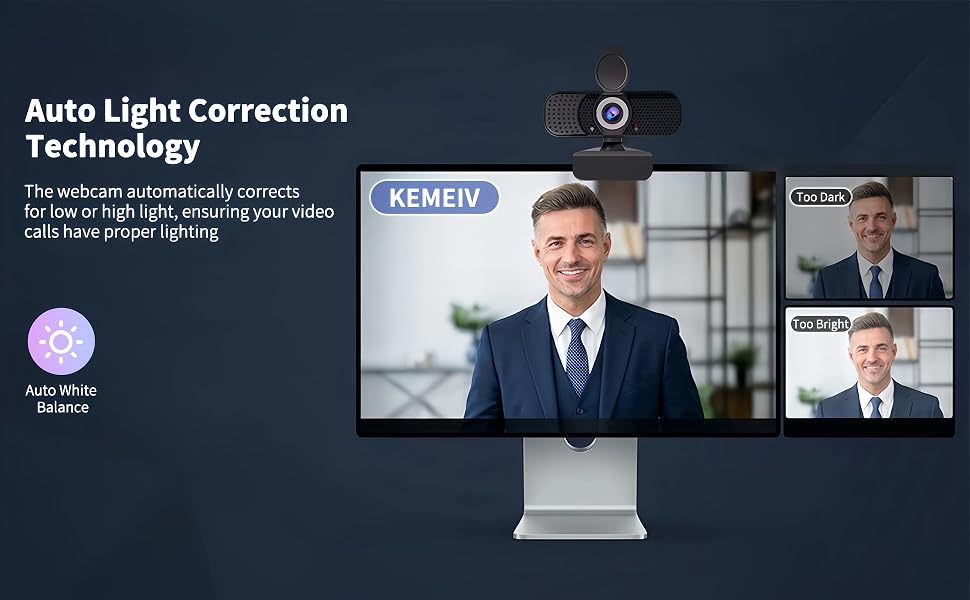 Computer Webcam with Microphone and Auto Focus