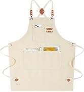 AFUN Chef Aprons for Women Men with Oversized Pockets, 12-Ounce Cotton Canvas Cross Back Water Re...