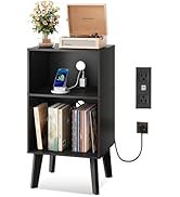 WLIVE Modern Nightstand with Storage, Small Space Bedside Table, End Table for Bedroom &amp; Living R...